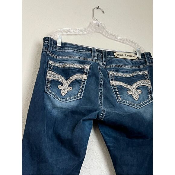 Rock Revival Signature Jeans Tansy Mid Rise Curvy Boot Womens Sz 34 - Picture 1 of 5